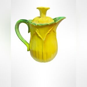 Vintage Angela Ritter tulip ceramic teapot. Beautiful summer accent piece